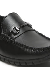 Load image into Gallery viewer, Men&#39;s Black Solid Leather Loafers
