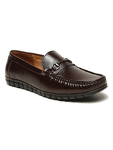Load image into Gallery viewer, Men&#39;s Brown Solid Leather Loafers
