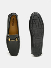 Load image into Gallery viewer, Men Black Solid Genuine Leather Loafers
