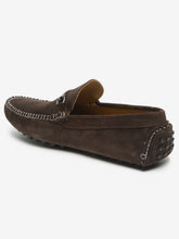 Load image into Gallery viewer, Men Brown Solid Suede Casual Loafers
