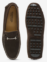 Load image into Gallery viewer, Men Brown Solid Suede Casual Loafers
