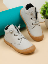 Load image into Gallery viewer, Kid&#39;s Grey Leather Comfort Insole Sneakers
