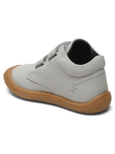 Load image into Gallery viewer, Kid&#39;s Grey Leather With Velcro Closure Comfort Insole Sneakers
