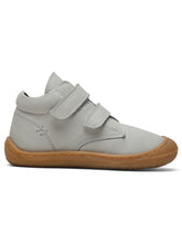 Load image into Gallery viewer, Kid&#39;s Grey Leather With Velcro Closure Comfort Insole Sneakers
