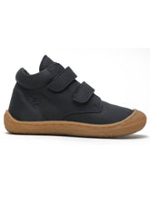 Load image into Gallery viewer, Kid&#39;s Navy Leather With Velcro Closure Comfort Insole Sneakers
