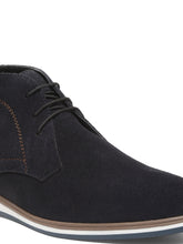 Load image into Gallery viewer, Men Suede Navy Mid Top Lace-Up Boots
