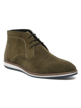 Load image into Gallery viewer, Men Suede Olive Mid Top Lace-Up Boots
