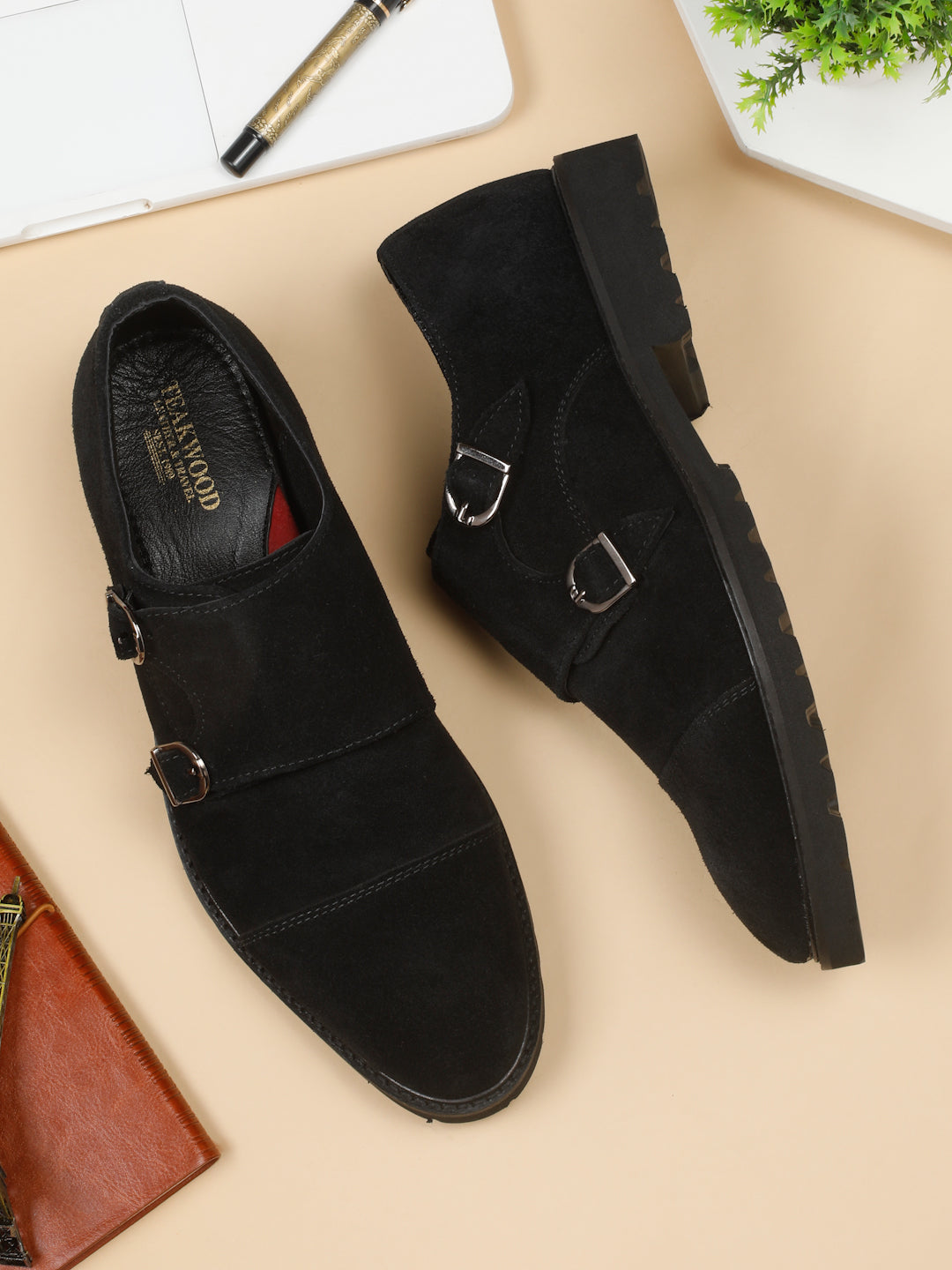 Men s Black suede Leather Moccasins shoes Teakwood Leathers