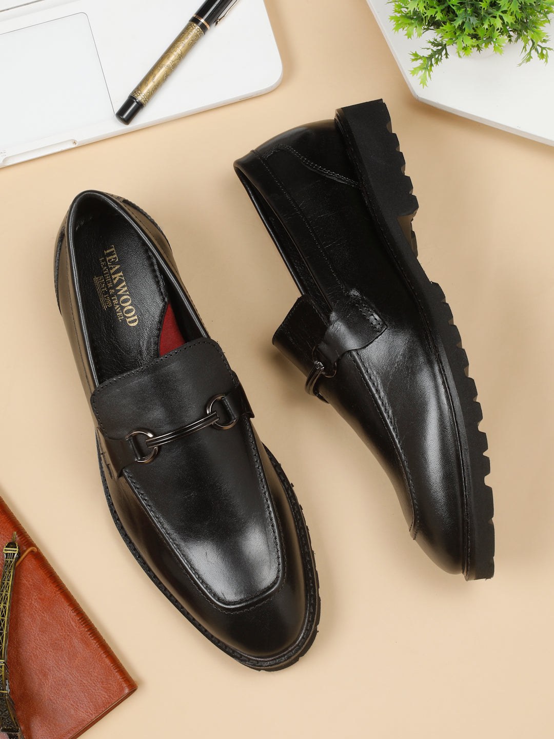 Mens black leather moccasin shoes online