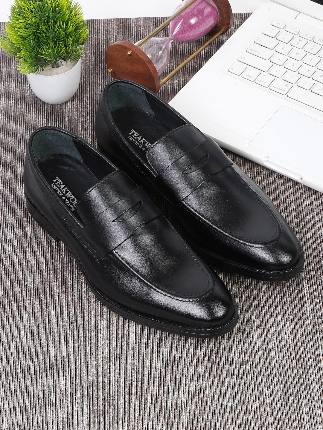 Formal Shoes Laceless Shoes Black Men Black Solid Leather Formal