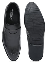 Load image into Gallery viewer, Men Black Solid Leather Formal Slip-On
