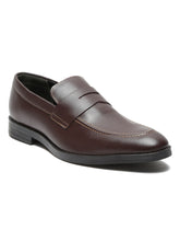 Load image into Gallery viewer, Men Brown Solid Leather Slip-On Formal Shoes
