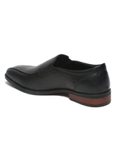 Load image into Gallery viewer, Men Black Solid Leather Formal Slip-On Loafers - Clearance sale
