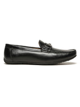 Load image into Gallery viewer, Men Black Solid Leather Formal Loafers
