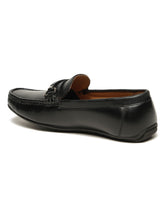 Load image into Gallery viewer, Men Black Solid Leather Formal Loafers
