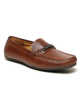 Load image into Gallery viewer, Men Brown Solid Leather Formal Loafers
