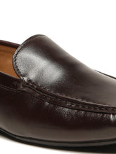 Load image into Gallery viewer, Men Brown Solid Leather Formal Loafers
