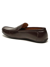 Load image into Gallery viewer, Men Brown Solid Leather Formal Loafers
