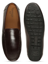 Load image into Gallery viewer, Men Brown Solid Leather Formal Loafers
