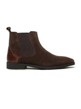 Load image into Gallery viewer, Men&#39;s Brown Suede Leather Mid-Top Chelsea Boots
