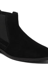 Load image into Gallery viewer, Men&#39;s Black Suede Leather Mid-Top Chelsea Boots

