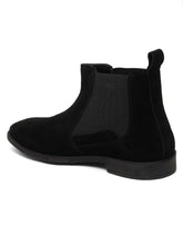 Load image into Gallery viewer, Men&#39;s Black Suede Leather Mid-Top Chelsea Boots

