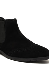 Load image into Gallery viewer, Men's Black classy Suede Leather Mid-Top Chelsea Boots
