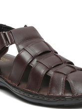 Load image into Gallery viewer, Teakwood Men Brown Solid Leather Sandal
