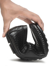 Load image into Gallery viewer, Men&#39;s Black Texture Leather Flexi 360 Loafers
