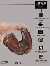 Load image into Gallery viewer, Men&#39;s Brown Texture Leather Flexi 360 Loafers
