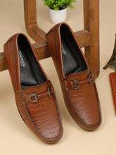 Load image into Gallery viewer, Men&#39;s Brown Texture Leather Flexi 360 Loafers
