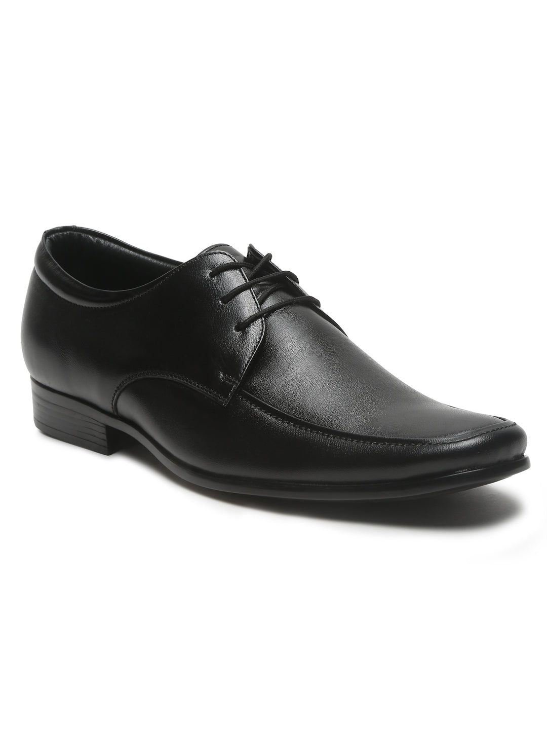 Mens s Black Solid Leather Lace up Formal Shoes Teakwood Leathers