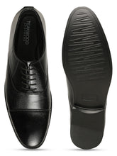 Load image into Gallery viewer, Men&#39;s Black Solid Leather Lace-Up Formal Shoes
