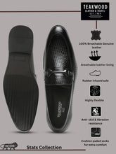 Load image into Gallery viewer, Men&#39;s Black Classy Patterned Texture Leather Moccasins
