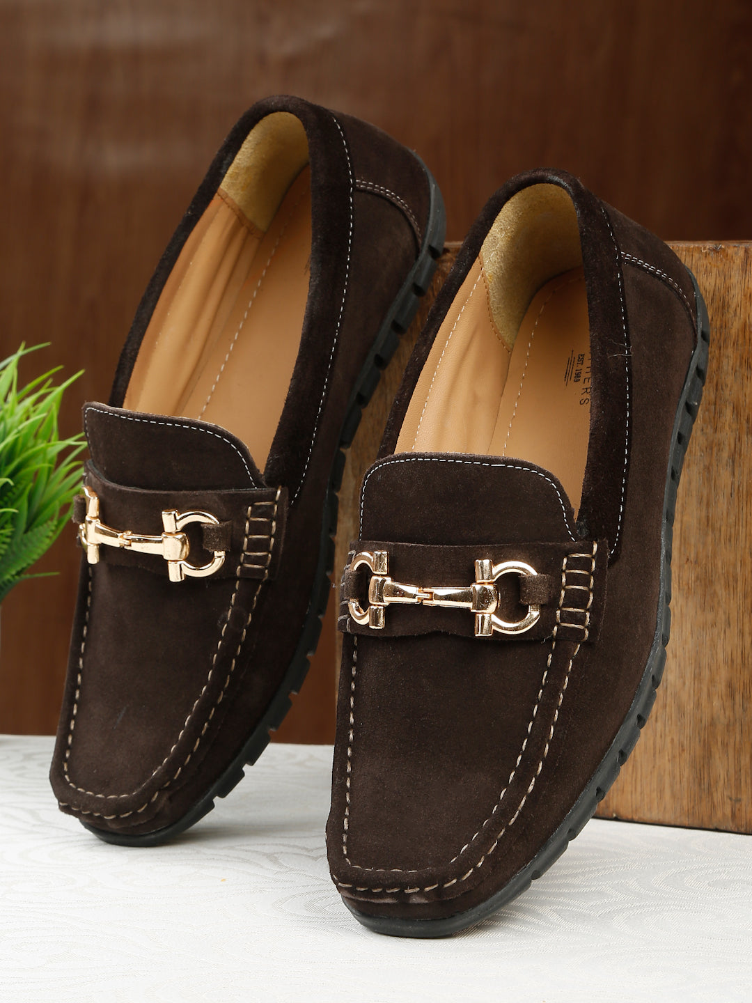 Gold suede loafers outlet