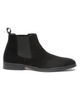 Load image into Gallery viewer, Teakwood Leathers Men Black Suede Chelsea Boots
