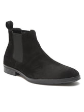 Load image into Gallery viewer, Teakwood Leathers Men Black Suede Chelsea Boots
