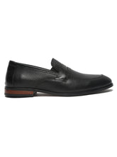 Load image into Gallery viewer, Teakwood Leathers Men Black Solid Leather Slip-on Shoes
