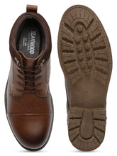 Load image into Gallery viewer, Men Brown Mid Top Lace-Up Boots
