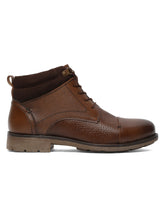 Load image into Gallery viewer, Men Brown Mid Top Lace-Up Boots
