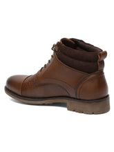Load image into Gallery viewer, Men Brown Mid Top Lace-Up Boots
