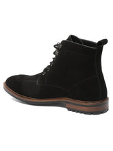 Load image into Gallery viewer, Men Black Leather Mid Top Lace-Up Boots
