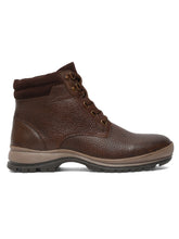 Load image into Gallery viewer, Men Textured Brown Leather Lace-Up Boots
