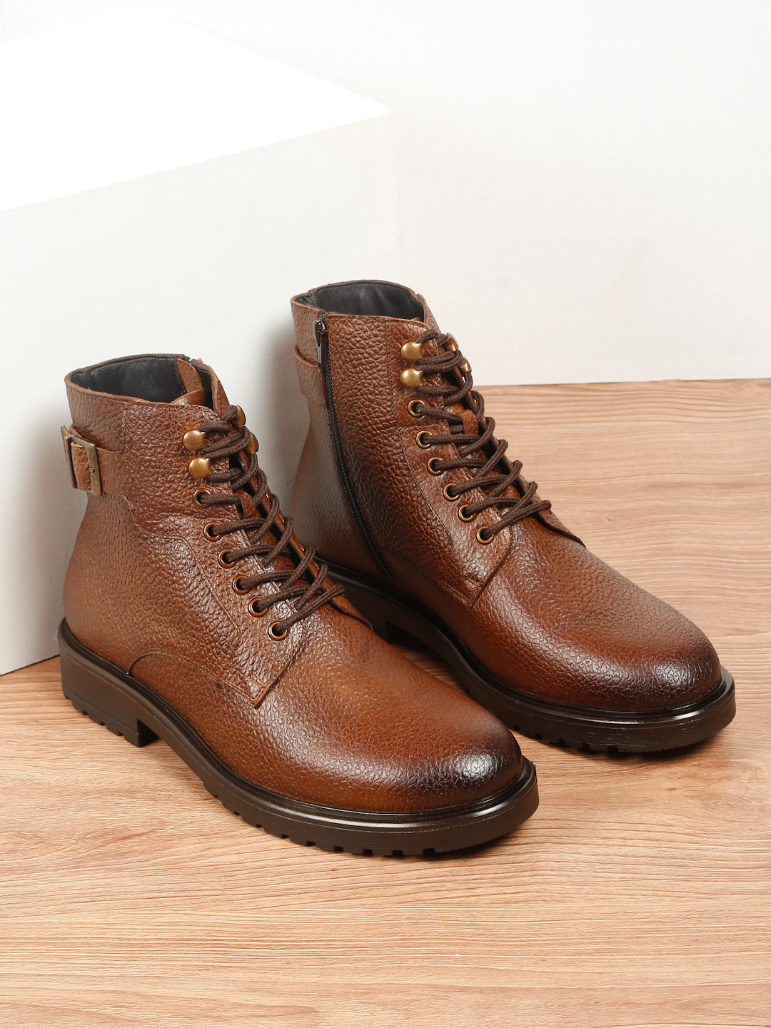 Men’s Brown Leather Lace-Up Ankle Boots