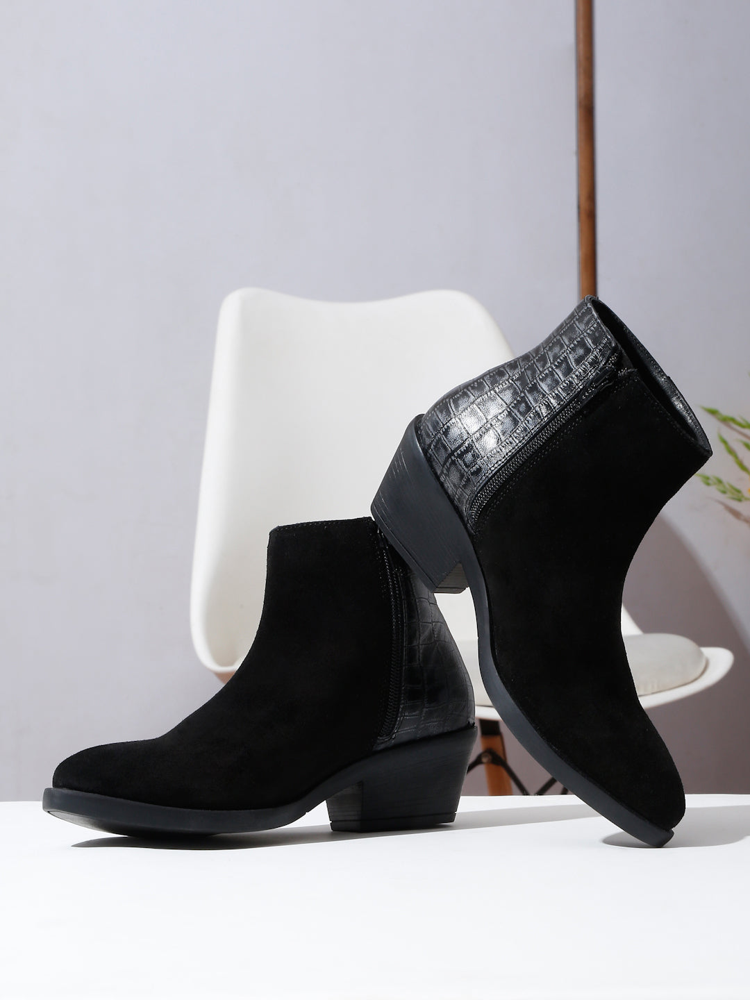 Black Suede Ankle Booties Black Booties For Women Women's Black