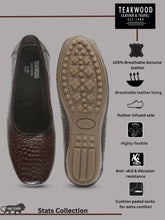 Load image into Gallery viewer, Women&#39;s DarkBrown Croco Texture Leather Ballet Flat Shoes
