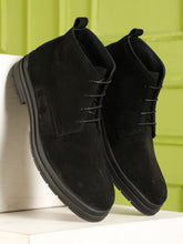 Load image into Gallery viewer, Black  Lace-Up Casual Boots
