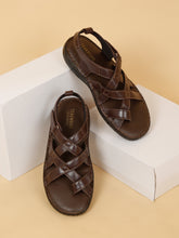 Load image into Gallery viewer, Men One Toe Leather Comfort Sandals With Velcro Closure
