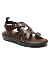 Load image into Gallery viewer, Men One Toe Leather Comfort Sandals With Velcro Closure
