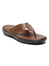 Load image into Gallery viewer, MEN LEATHER TAN THONG FLIP-FLOP
